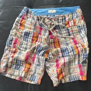 J. Crew Madras Plaid Men's Swim Board Shorts 32